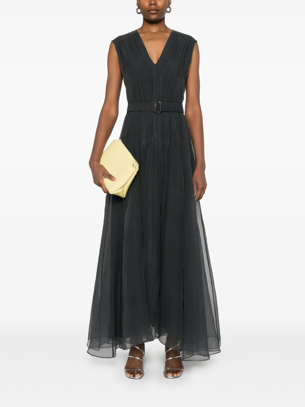 Pleated Belted Dress