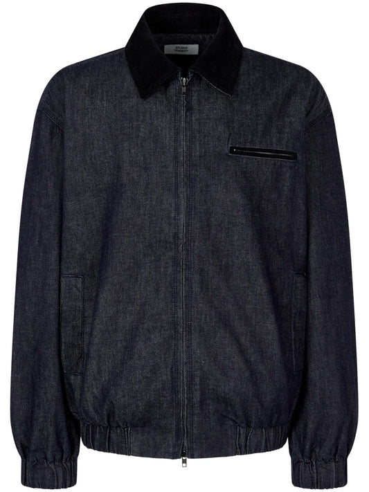 Corduroy-Collar Denim Jacket