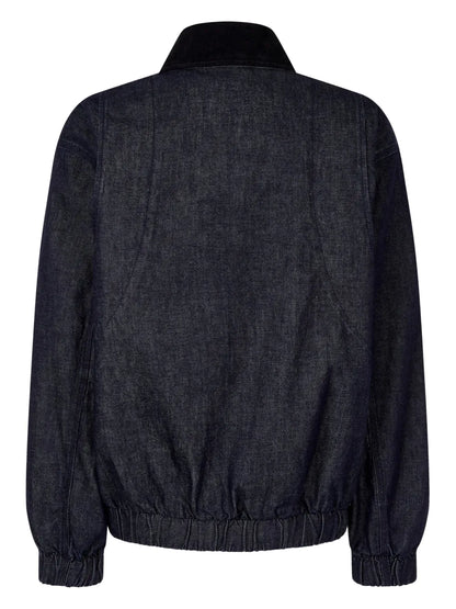 Corduroy-Collar Denim Jacket