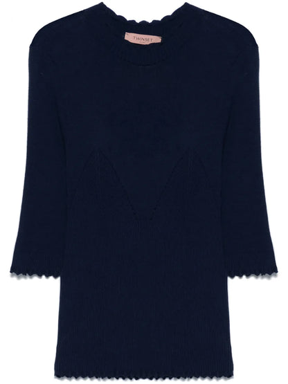 Pointelle-Knit T-Shirt
