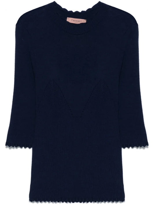 Pointelle-Knit T-Shirt