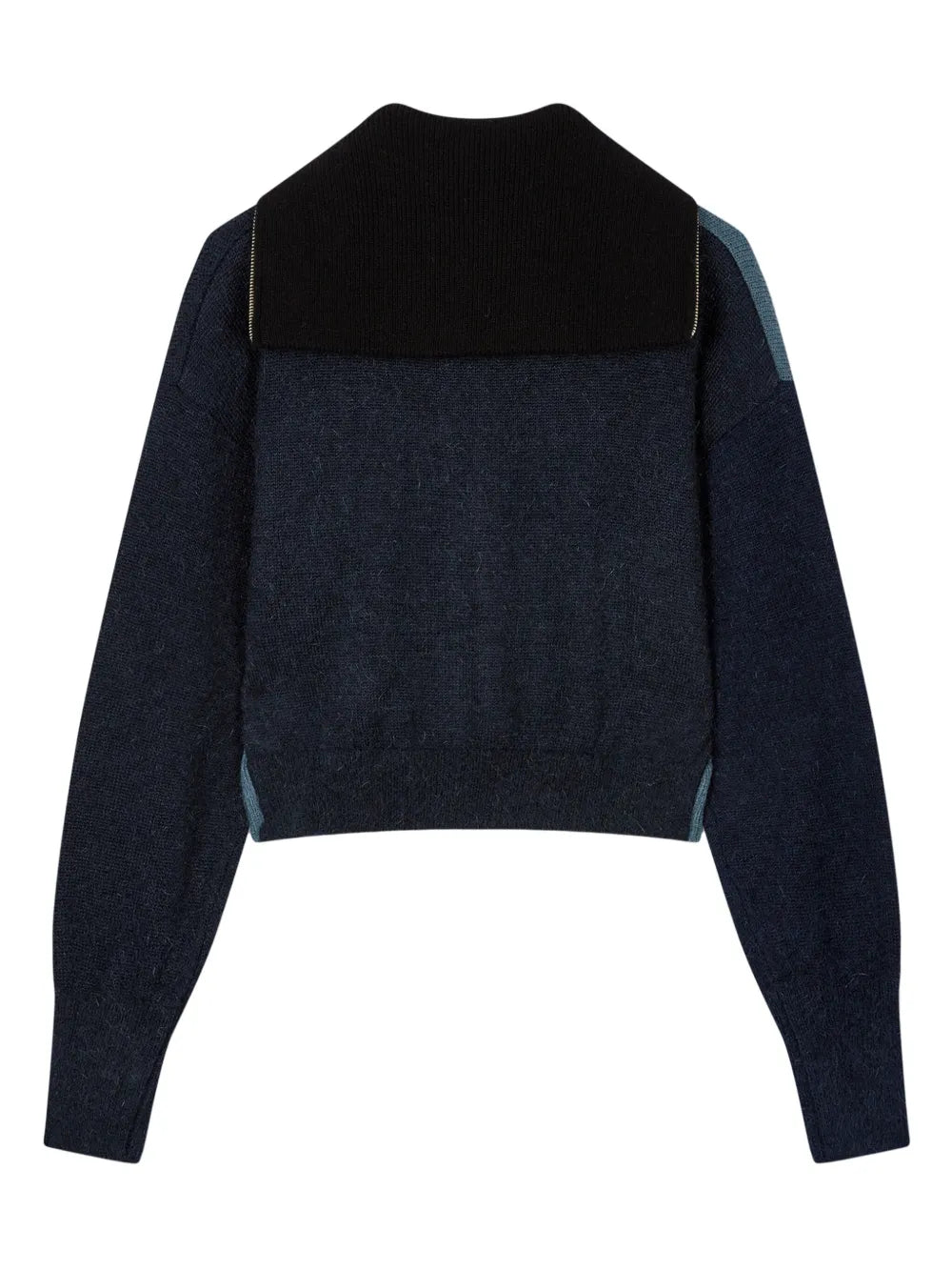 Colour-Block Zip-Up Cardigan
