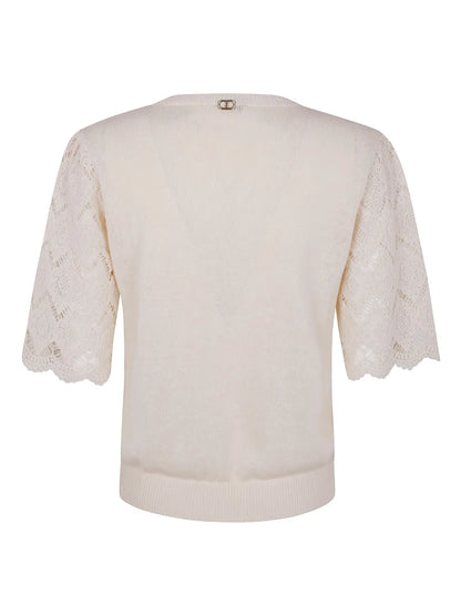 Lace-Sleeved Blouse