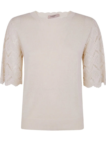 Lace-Sleeved Blouse