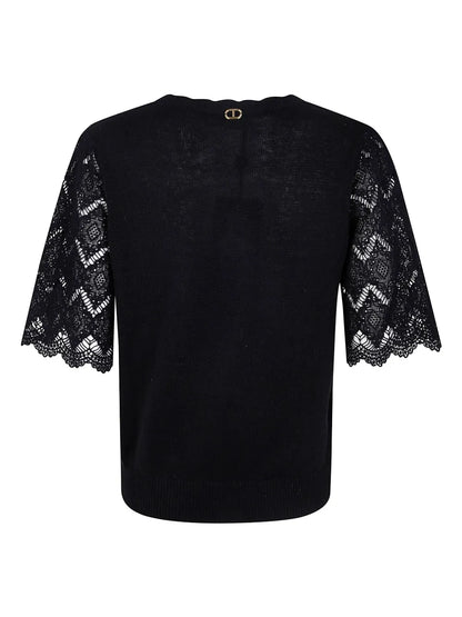Lace-Sleeved Blouse