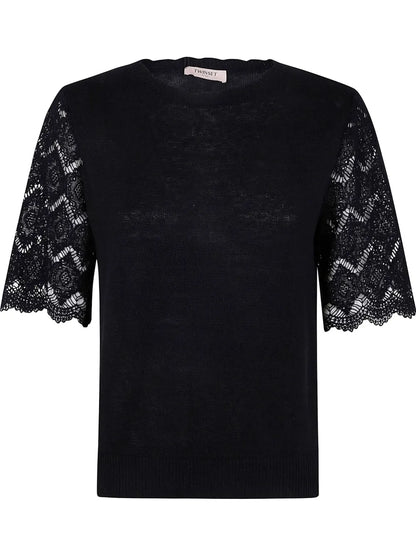 Lace-Sleeved Blouse
