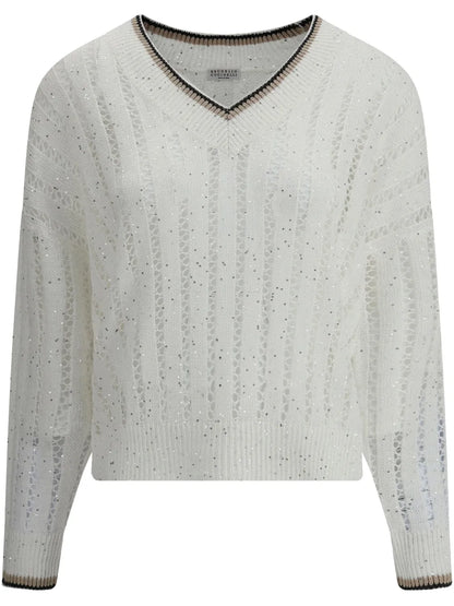 Sequins-Embellished Sweater