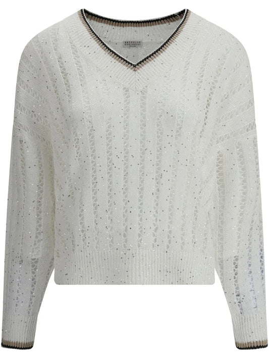 Sequins-Embellished Sweater