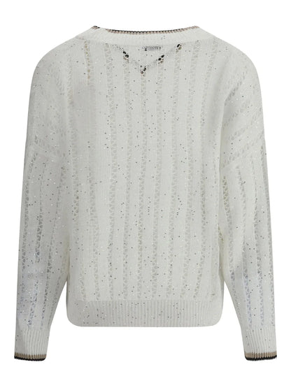 Sequins-Embellished Sweater