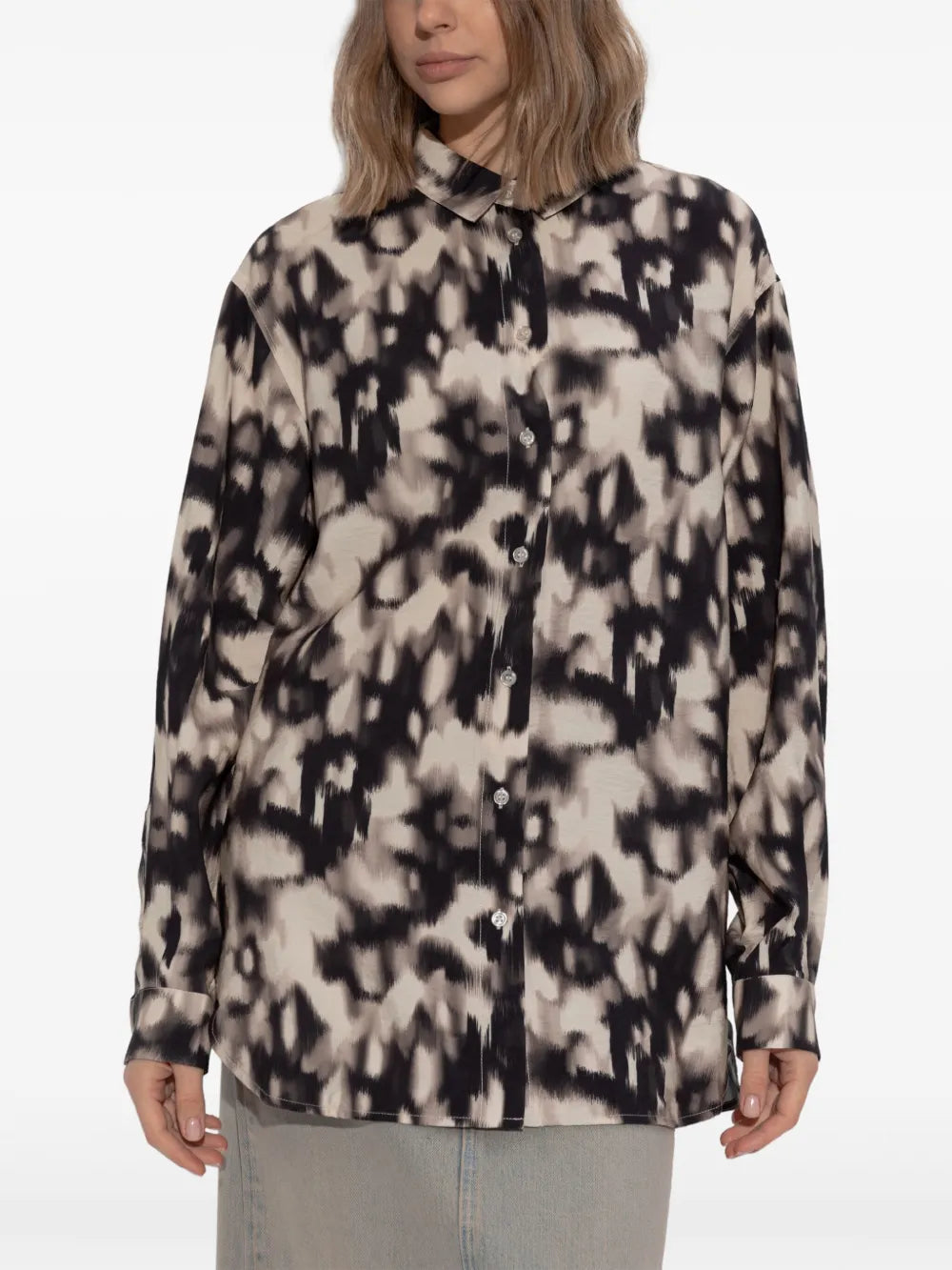 Abstract-Pattern Print Shirt