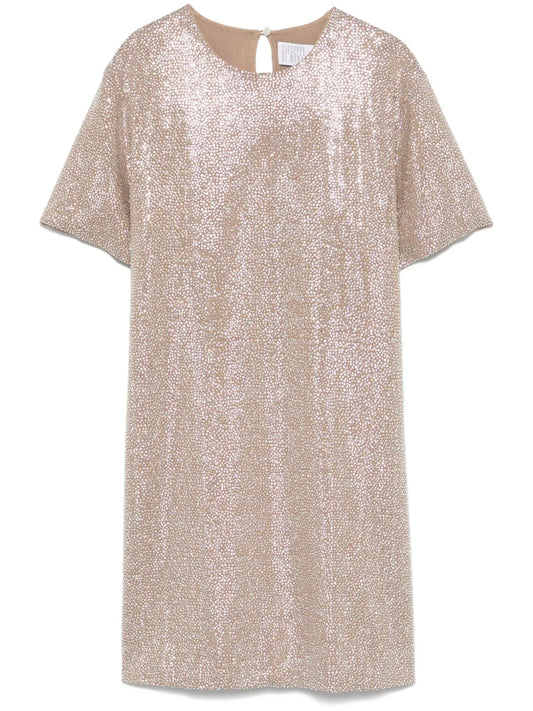 Crystal-Embellished Mini Dress