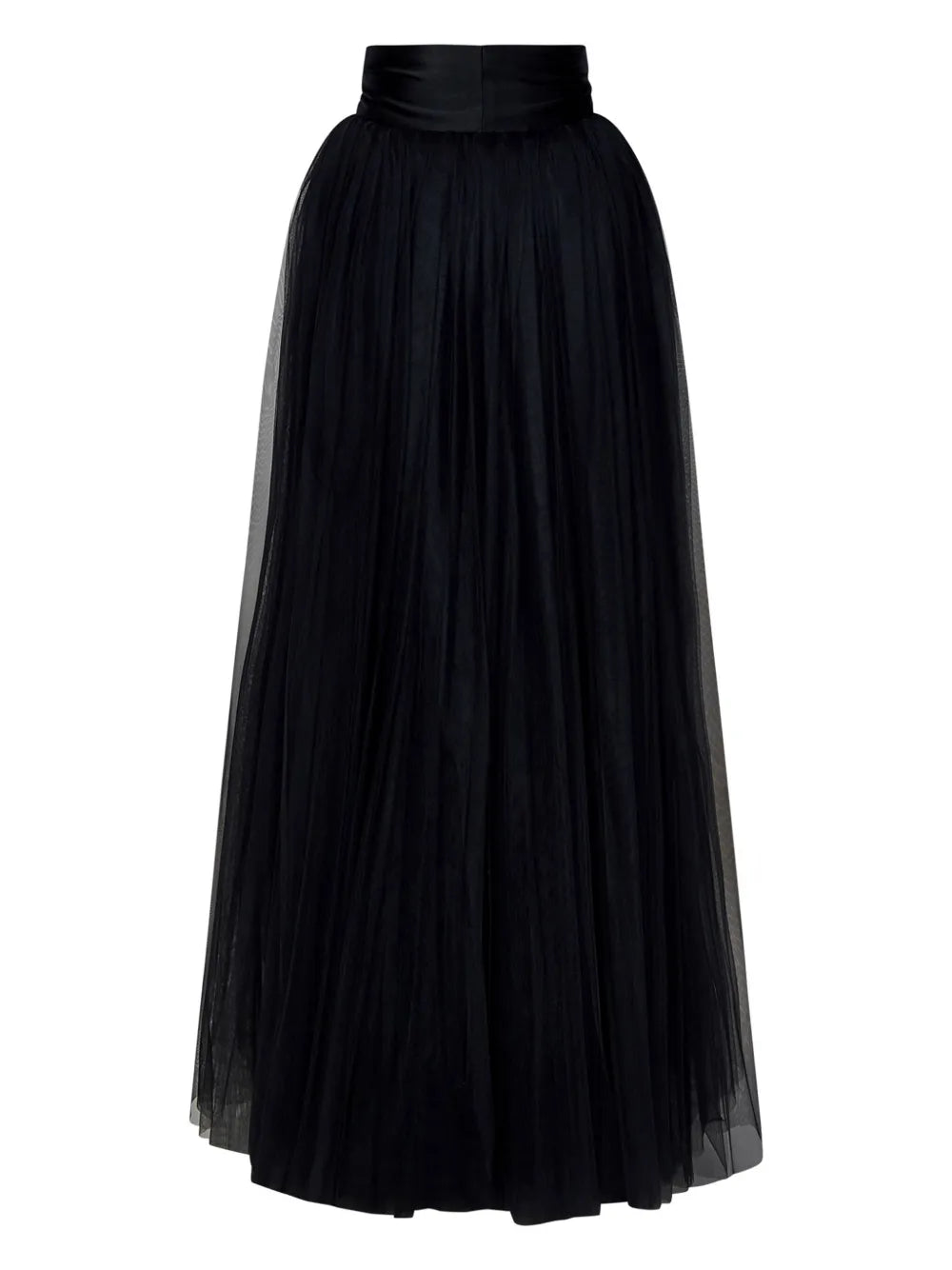 Tulle-Overlay Maxi Skirt