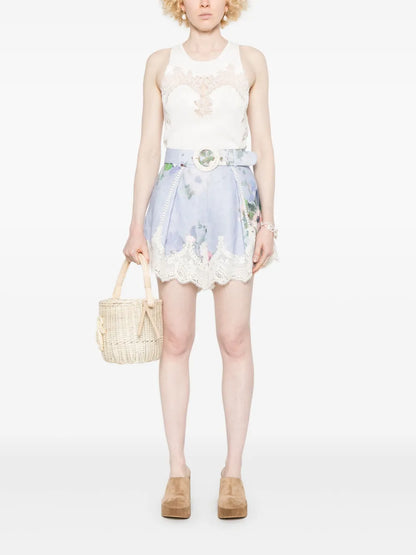 Floral-Appliqué Tank Top