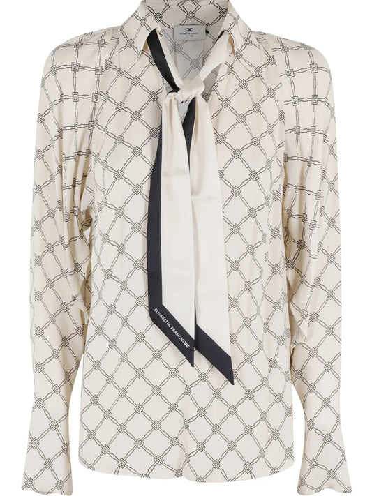 Scarf-Detail Blouse