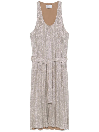 Crystal-Embellished Midi Dress