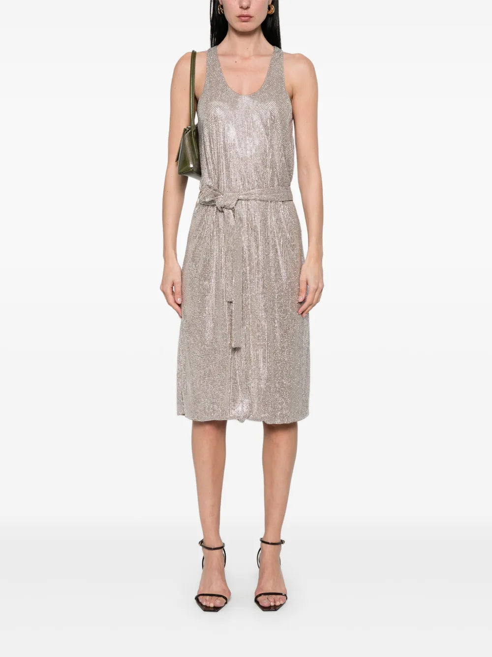 Crystal-Embellished Midi Dress