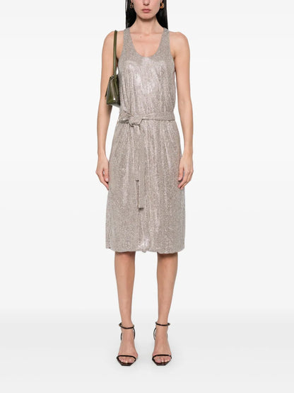 Crystal-Embellished Midi Dress