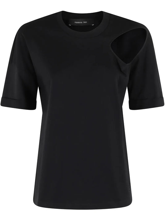 Cut-Out Jersey T-Shirt