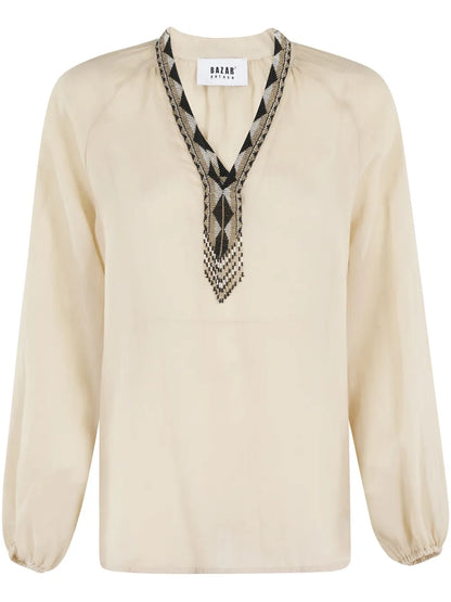Bead-Detail Blouse