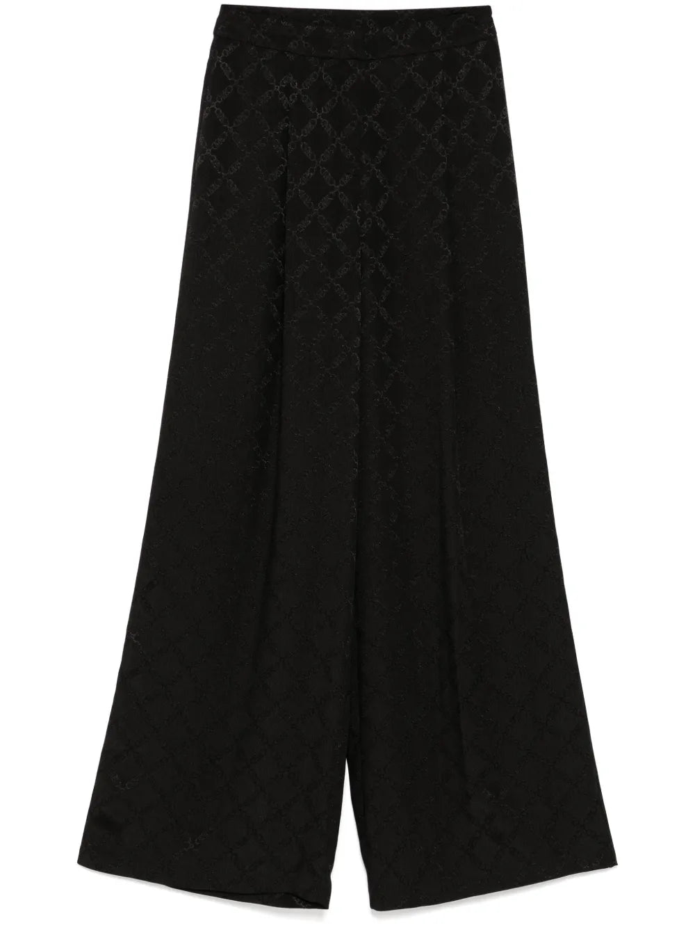 Empire Diamond-Jacquard Wide-Leg Trousers