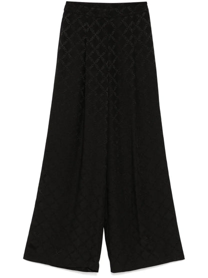 Empire Diamond-Jacquard Wide-Leg Trousers