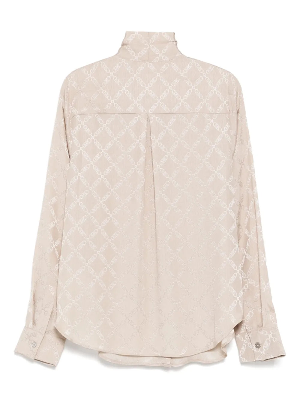 Empire Diamond-Jacquard Tie-Neck Blouse