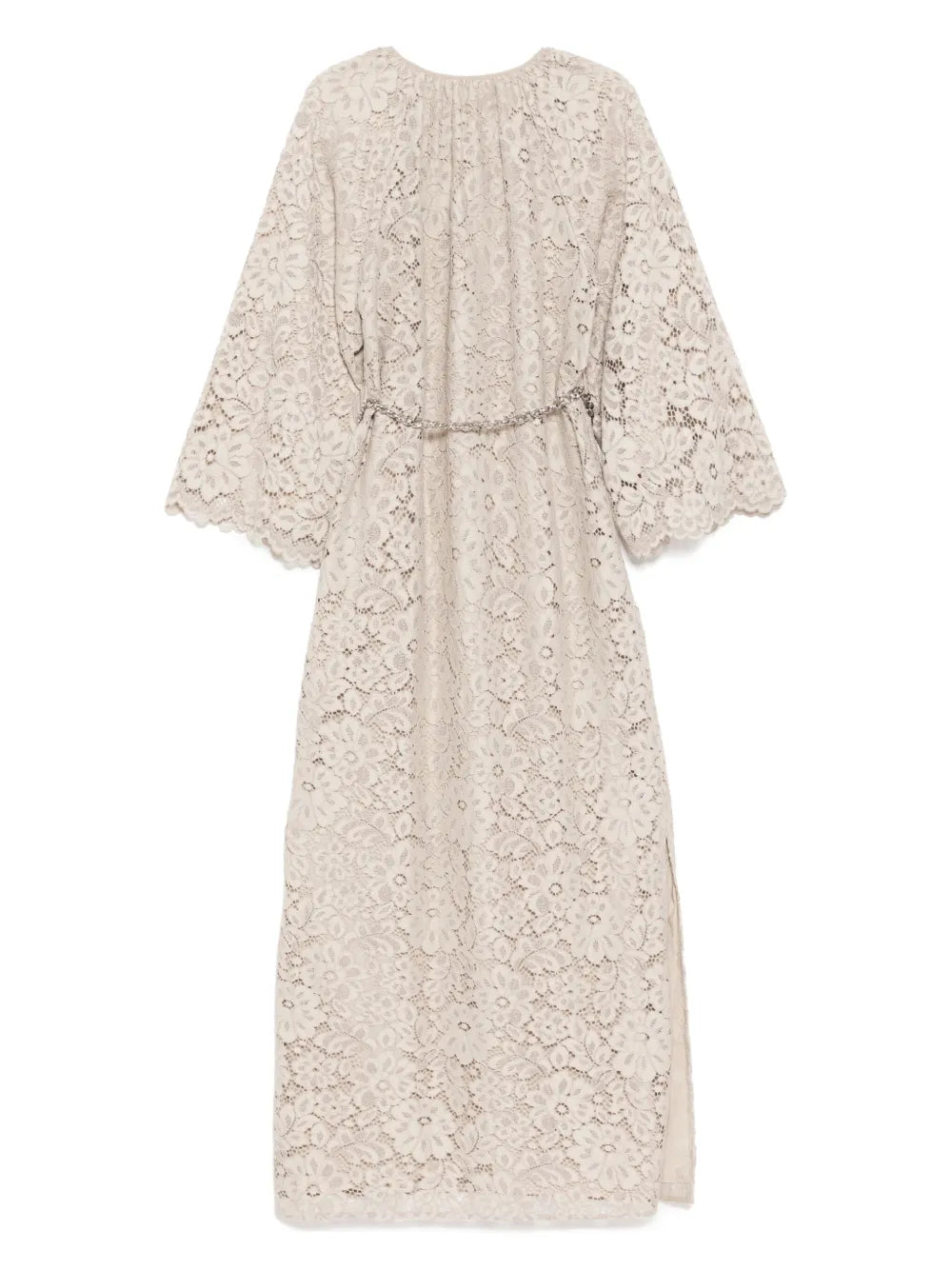 Floral-Lace Bell-Sleeves Kaftan