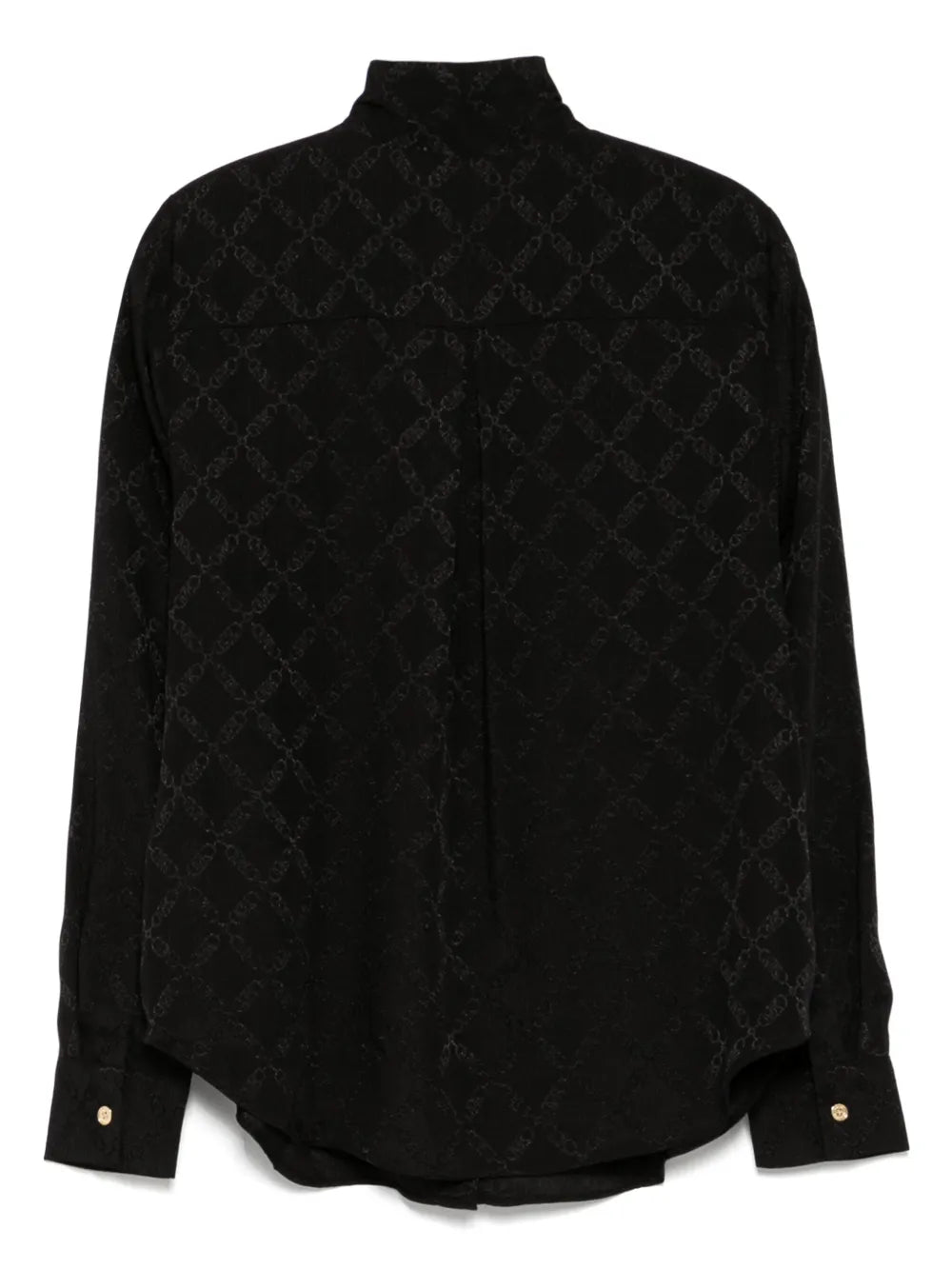 Empire Diamond-Jacquard Tie-Neck Blouse