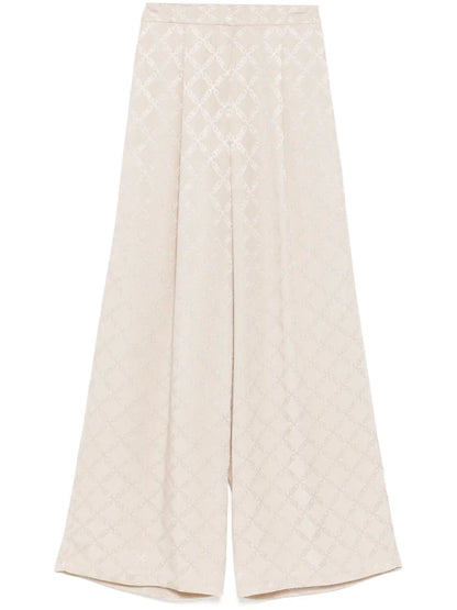 Empire Diamond-Jacquard Wide-Leg Trousers