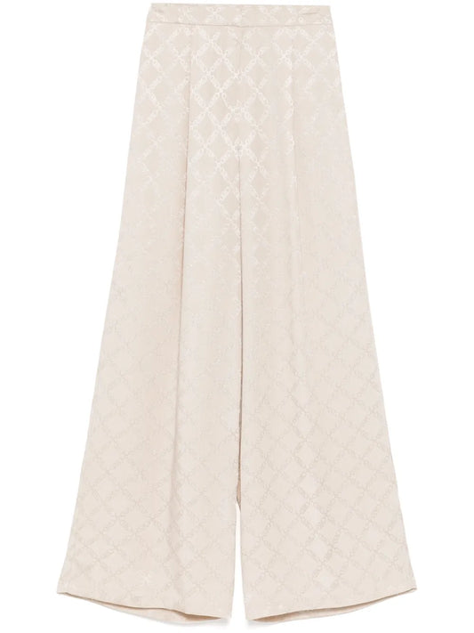 Empire Diamond-Jacquard Wide-Leg Trousers
