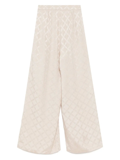 Empire Diamond-Jacquard Wide-Leg Trousers