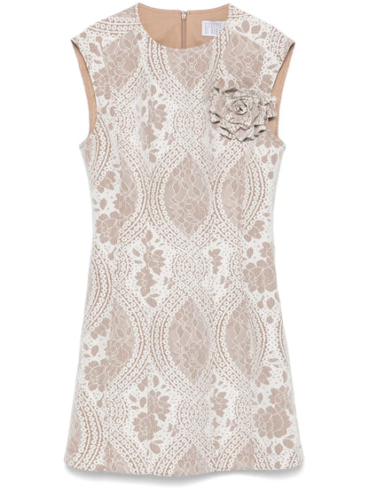 Lace-Overlay Mini Dress