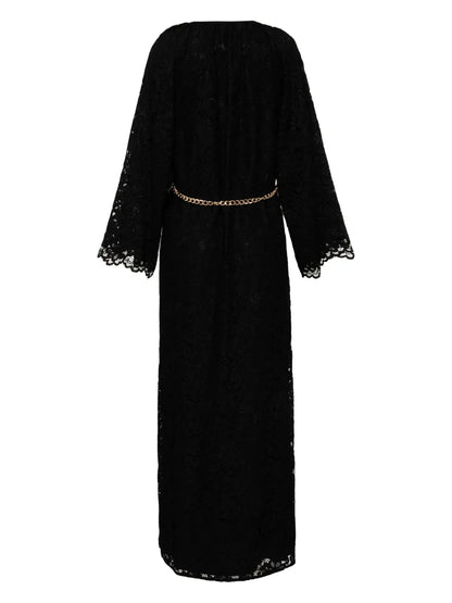 Floral-Lace Bell-Sleeves Kaftan