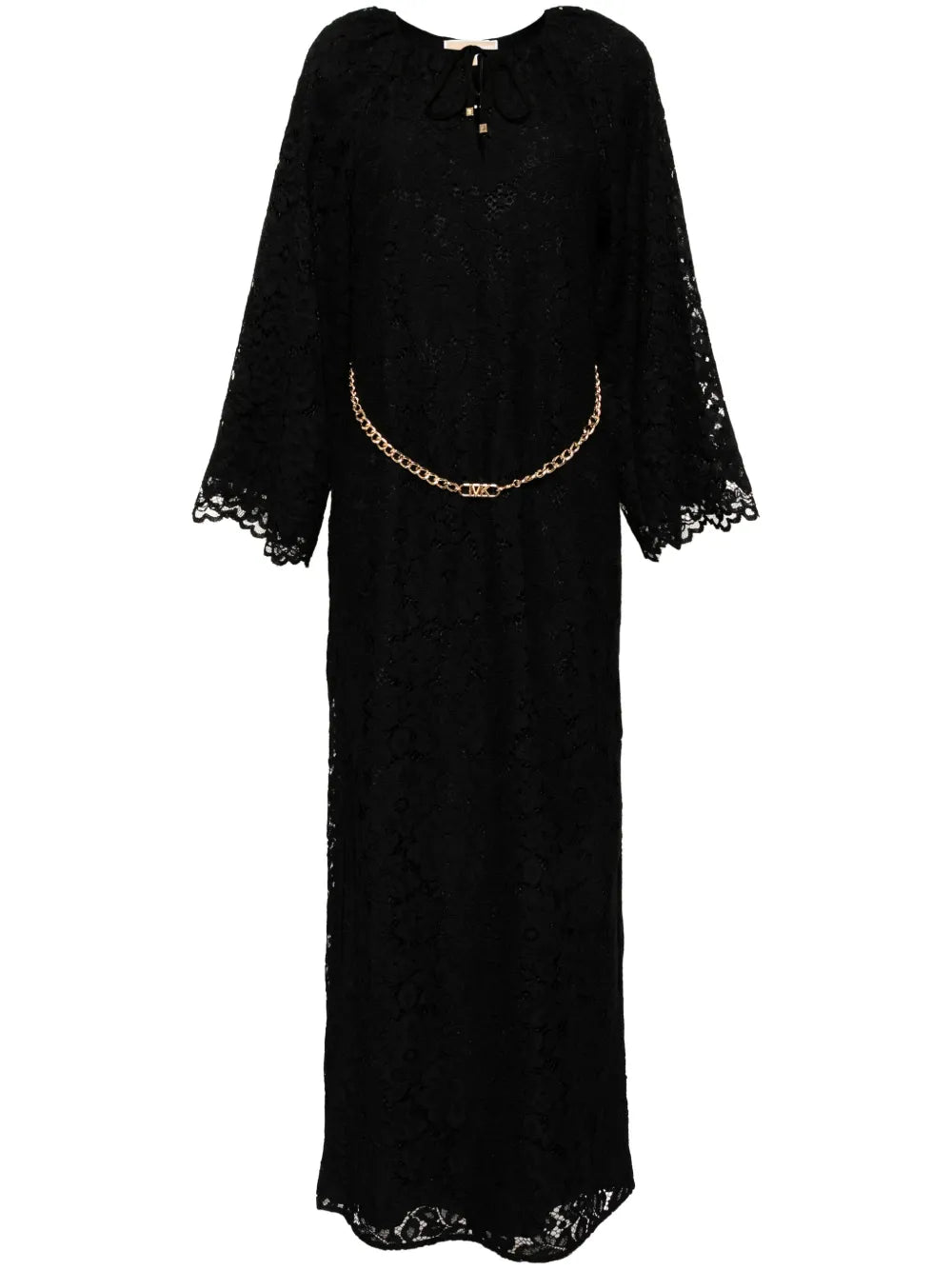 Floral-Lace Bell-Sleeves Kaftan