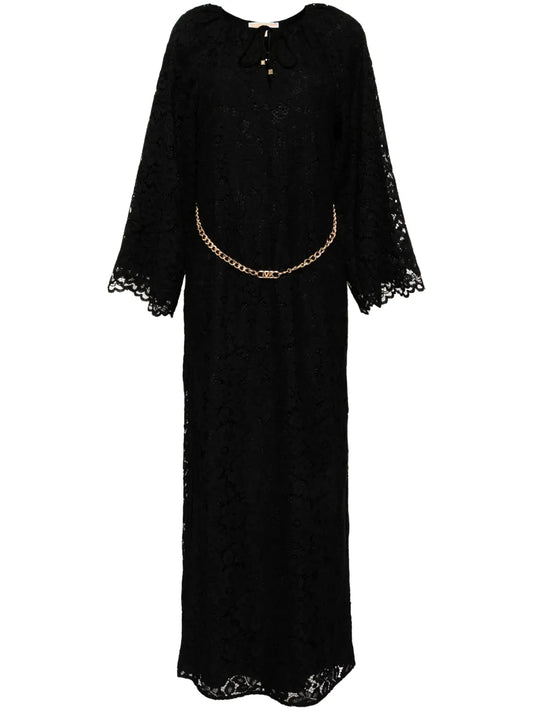 Floral-Lace Bell-Sleeves Kaftan
