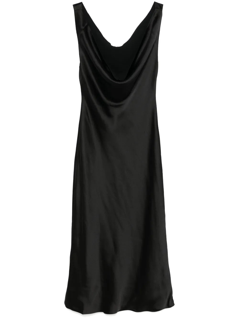 Drape-Neck Midi Dress