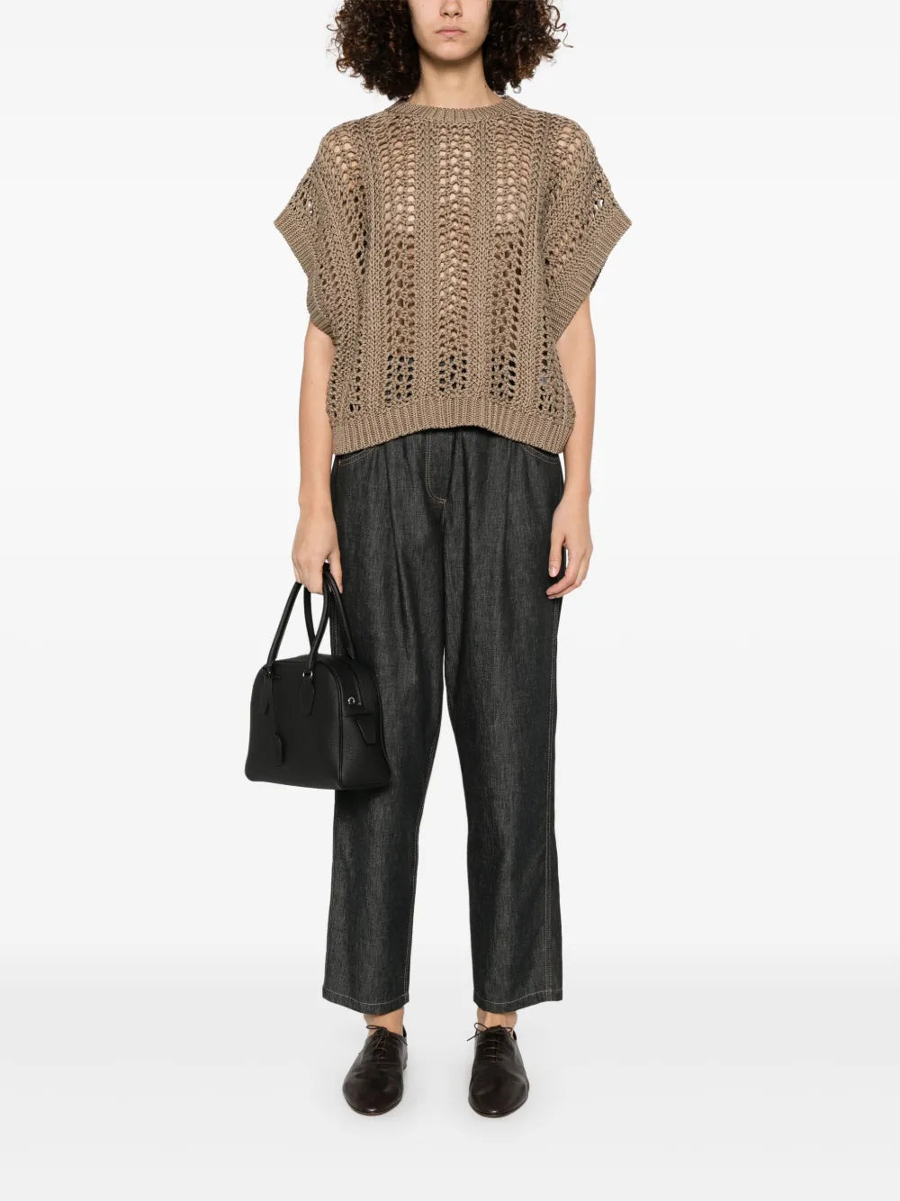 Ribbed-Net Cotton Vest