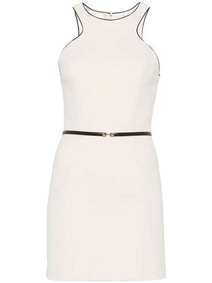 Belted Crepe Mini Dress
