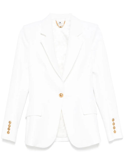 Strap-Detail Crepe Blazer