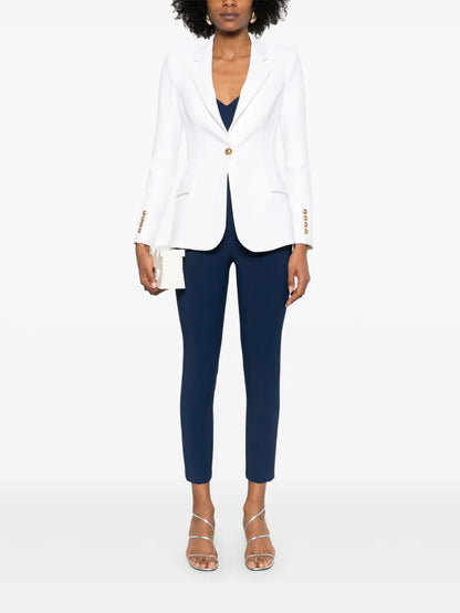 Strap-Detail Crepe Blazer