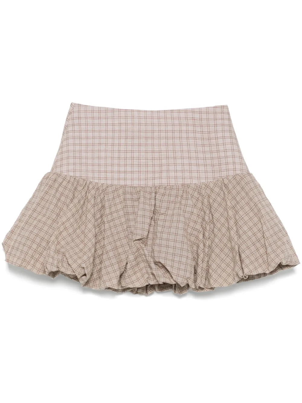 Balloon Checkered Mini Skirt