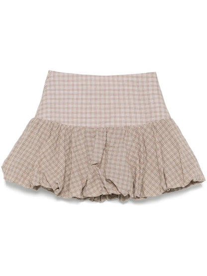 Balloon Checkered Mini Skirt