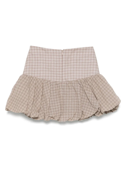 Balloon Checkered Mini Skirt
