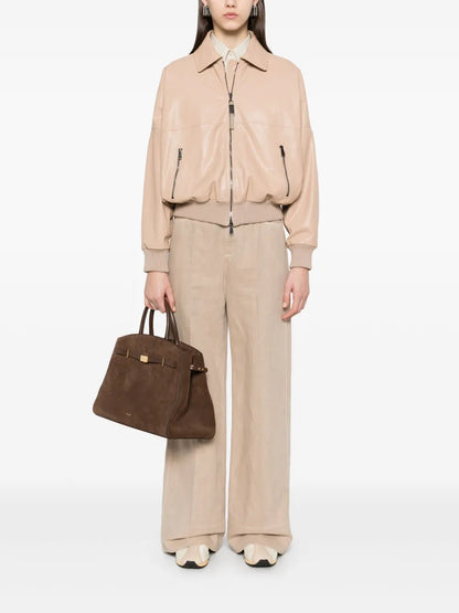 Pressed-Crease Wide-Leg Trousers