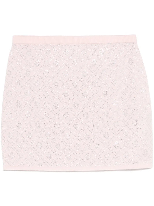 Crystal-Monogram Mini Skirt