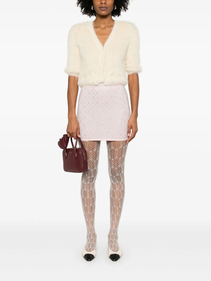 Crystal-Monogram Mini Skirt