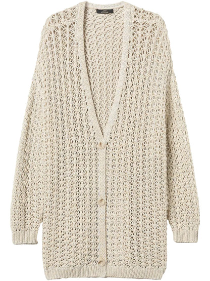Open-Knit Maxi Cardigan