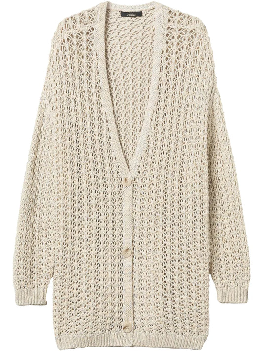 Open-Knit Maxi Cardigan