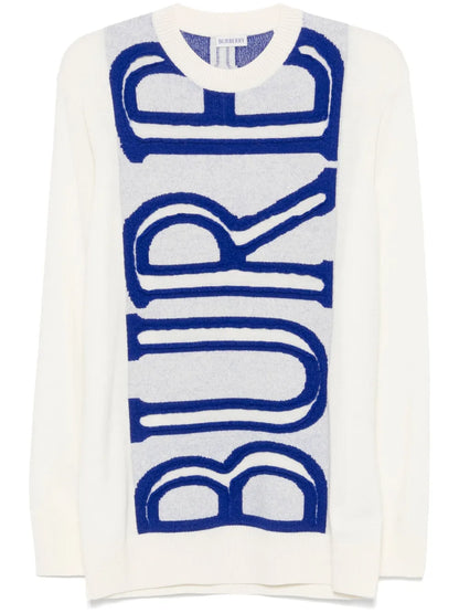 Intarsia-Logo Wool Sweater