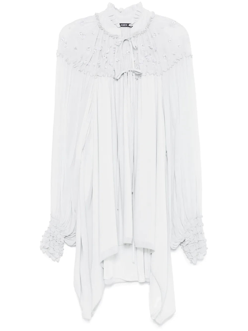 Floral-Appliqué Blouse
